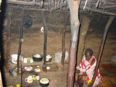 Masai Htte von innen